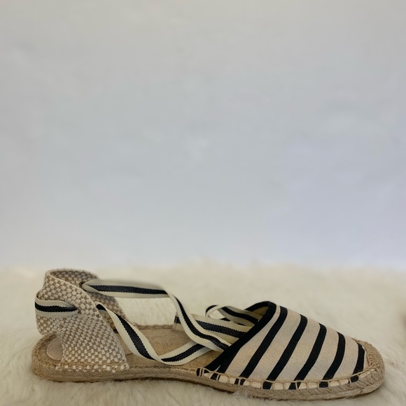 Soludos Lace Up Striped Espadrille Sandals Size 10 - Picture 9 of 11